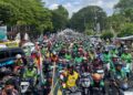 Ratusan Buruh Ojol di Banten Tuntut Jaminan Sosial hingga Relaksasi Pajak