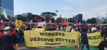 Aksi Hari Buruh 1 Mei 2026 di Depan Kompleks Parlemen, Jakarta
