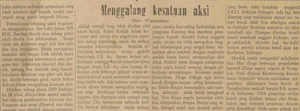 Menggalang Kesatuan Aksi